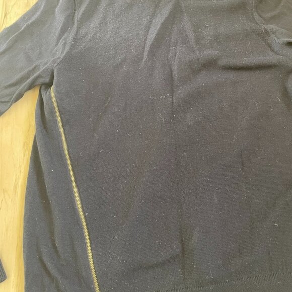 jcrew 100% merino wool zipper sweater mens XL navy blue crewneck - Picture 2 of 9